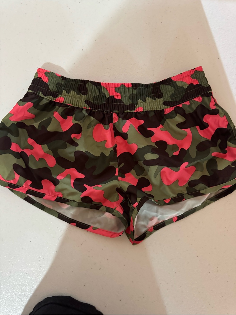 Women’s Pink & Green Camo Athletic Shorts
